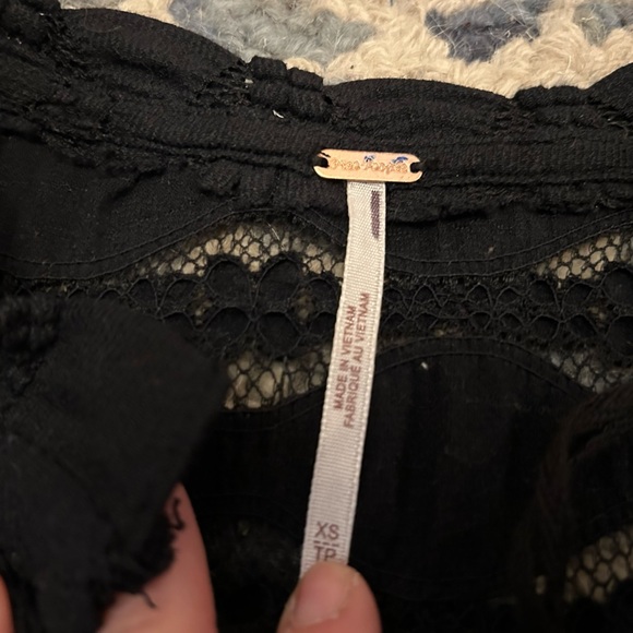Free People Black Lace Top - Picture 2 of 5